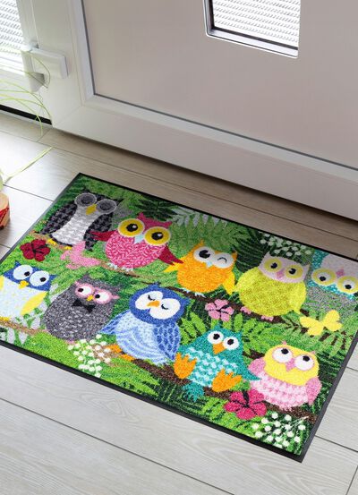 deurmat met uilenmotief 