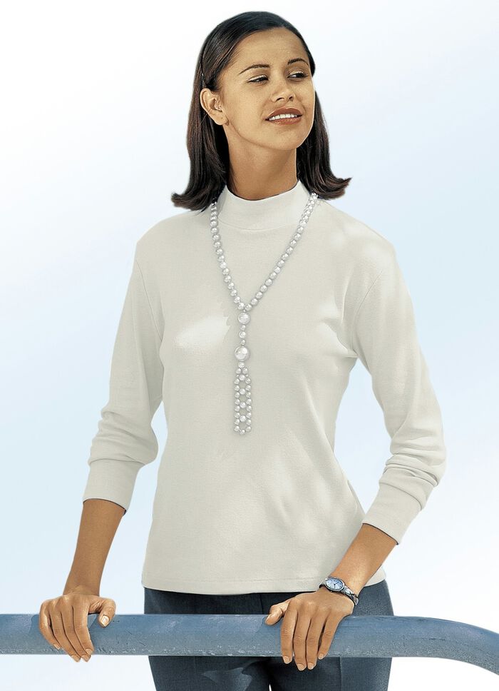 Overhemd met opstaande kraag ECRU