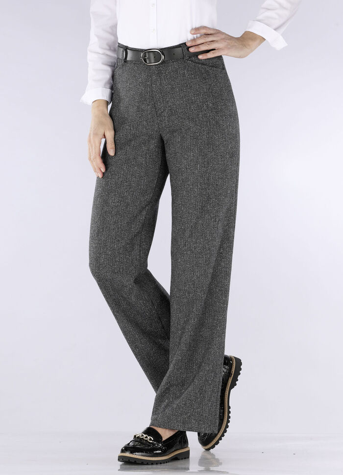 Broek in modieuze breedte ANTRACIET GEM.