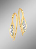 Tweekleurige oorhaken met 20 diamanten 