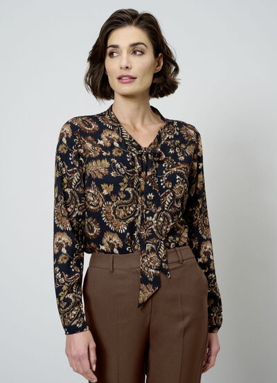 Blouse met gestrikte hals 