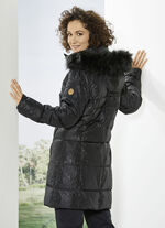 Functionele korte jas met roofdierbontdessin 