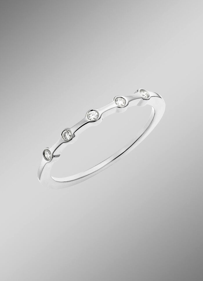 Luxe damesring in witgoud met diamanten 