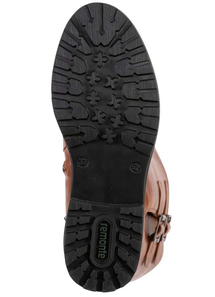 Remonte, gevoerde dameslaarzen, winterschoenen, breedte G, met lamsvacht COGNAC