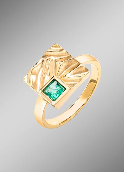 Edele damesring met smaragd 