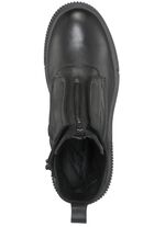 Dragonfly laarsje van nappaleer met decoratieve ritssluiting ZWART