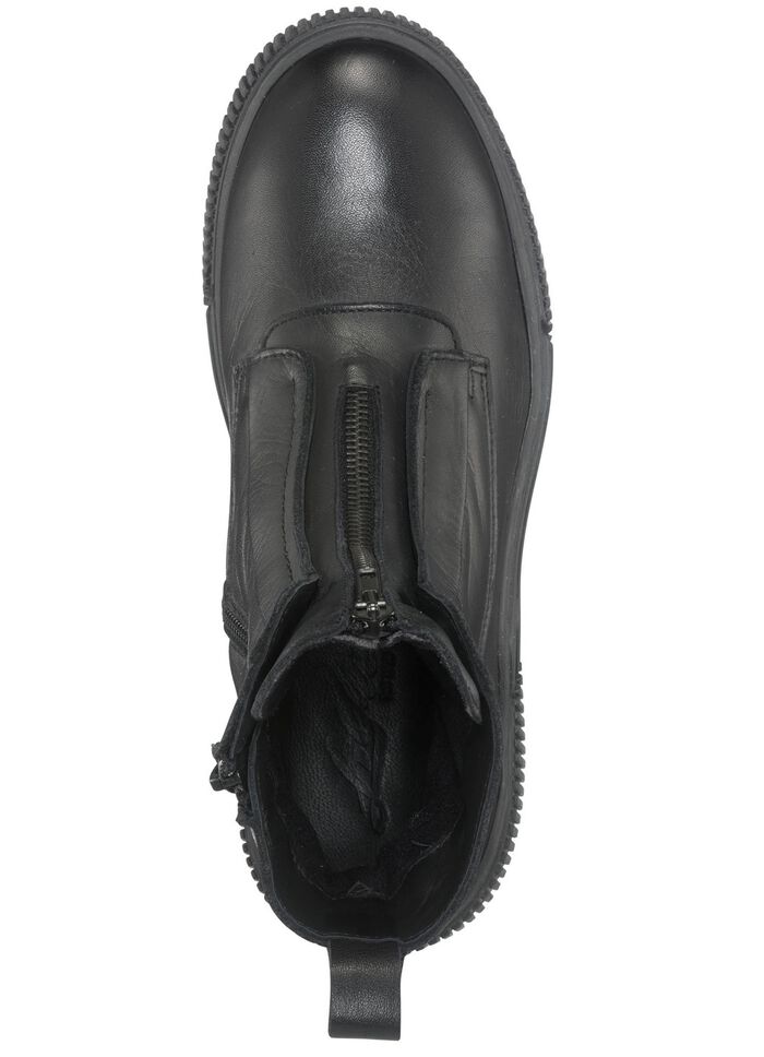 Dragonfly laarsje van nappaleer met decoratieve ritssluiting ZWART