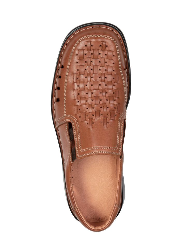 GINO GALANTE, zomerse herenpantoffels, met elastische band COGNAC