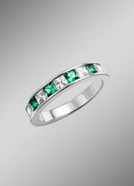 Stralende elegantie: damesring met synthetische zirkonia en glasstenen 