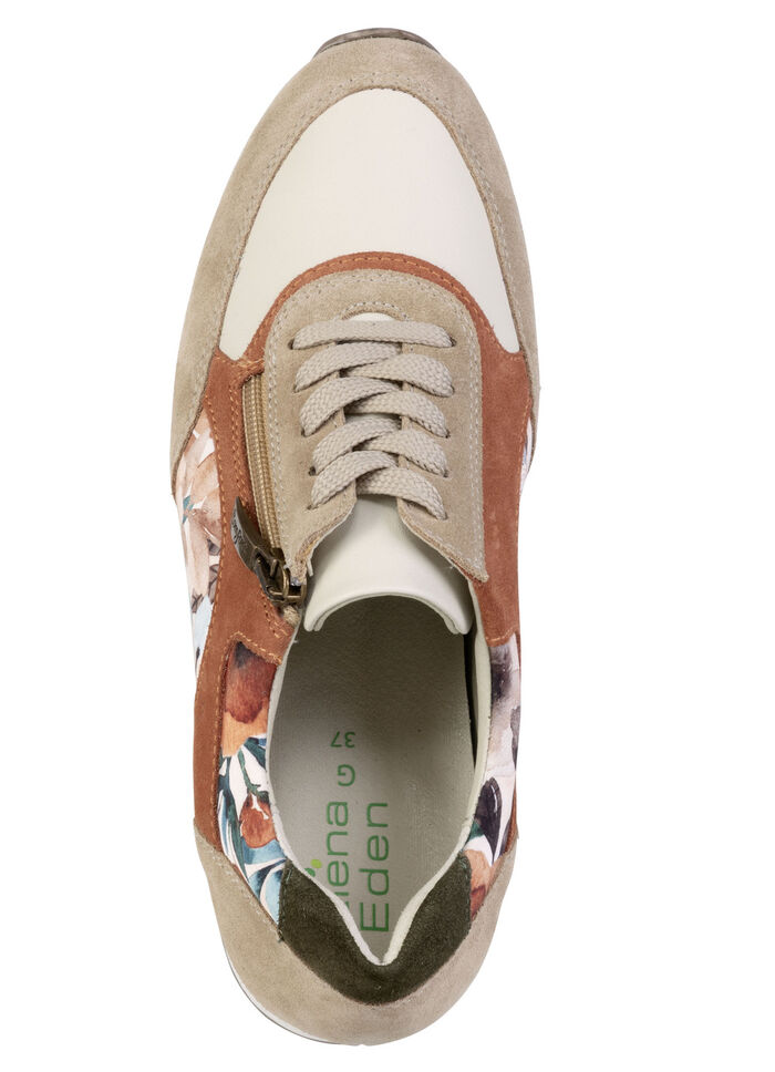 ELENA EDEN, chique damessneakers, breedte G, met uitneembaar voetbed TAUPE-BUNT