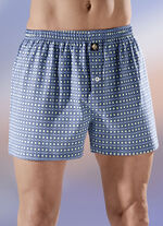 Set van vier boxershorts, all-over design, knoopsluiting 