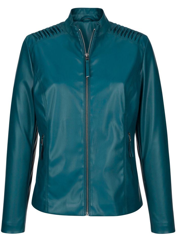 Kunstleren blazer met bies 