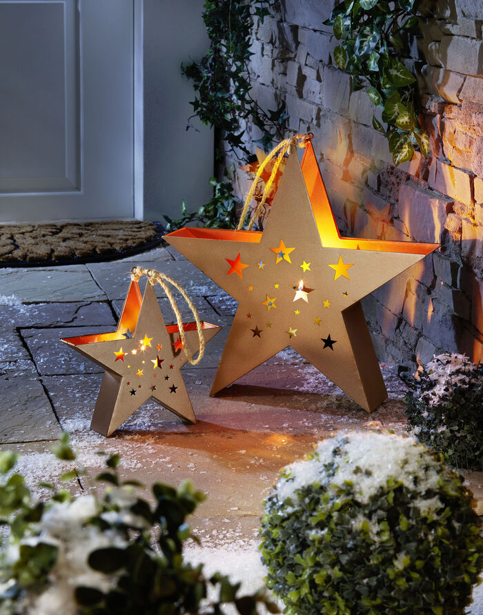 Metalen sterlantaarn, set van 2 