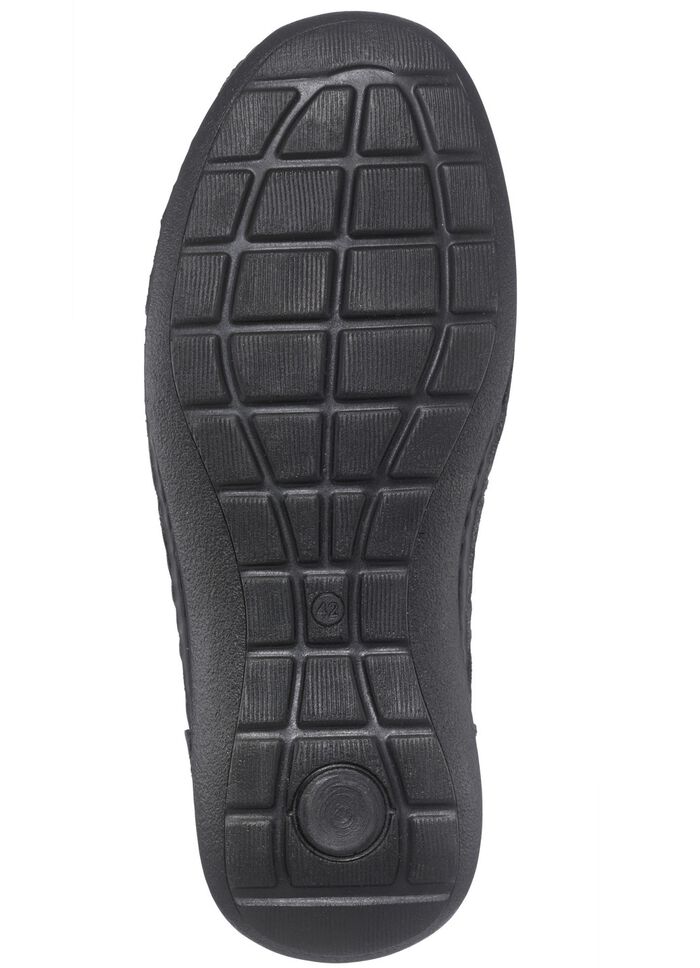 Slippers van generfd nappaleer ZWART