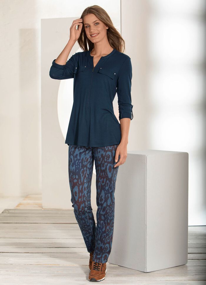 Jeans met trendy dierenbontdessin 