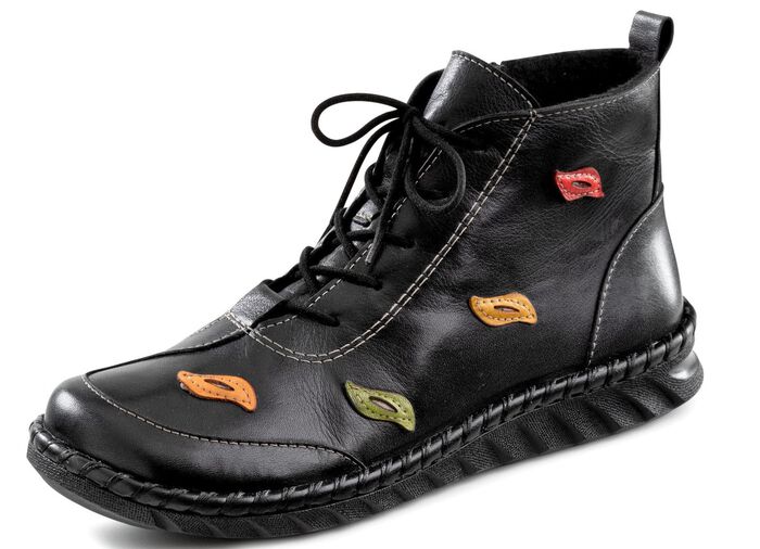 Gemini veterlaarsje met slimme, kleurrijke leren applicaties ZWART-MEERKLEURIG