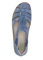 ELENA EDEN sandalen met bandjes van nappaleer en su&egrave;de met effectief reli&euml;f JEANS