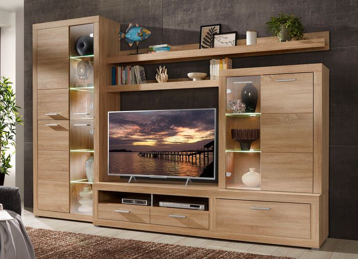 Wandmeubel met sfeervolle LED-verlichting 