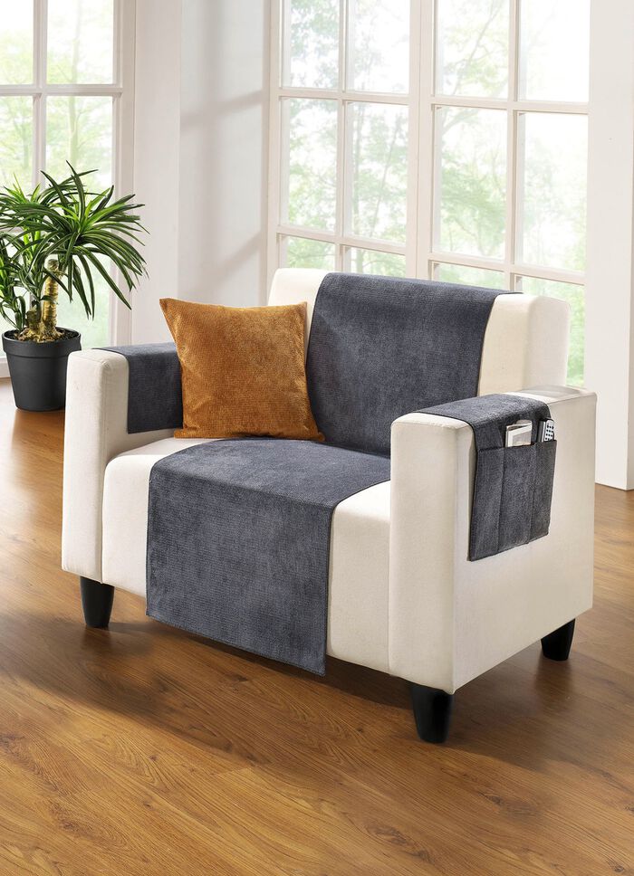 Woonaccessoires in golfcorduroy-look GRIJS