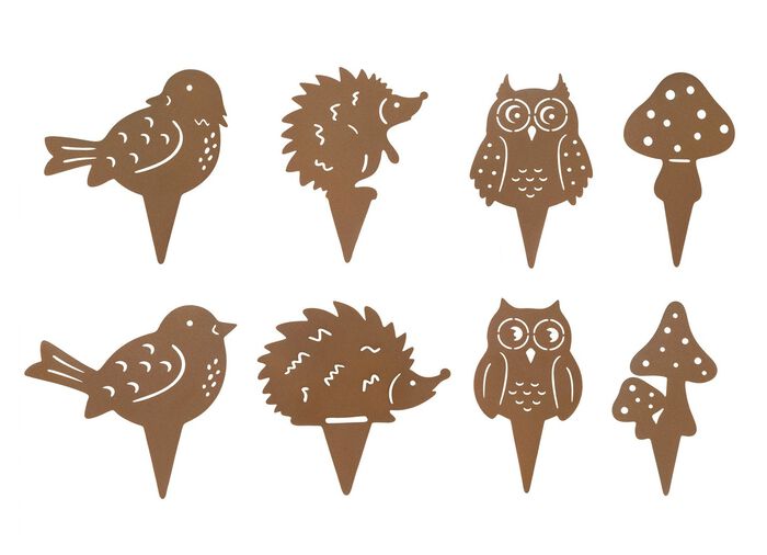 Decoratieve pluggen van geroest metaal, set van 8 