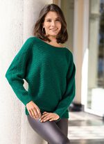 Trui met vleermuismouwen SMARAGDGROEN