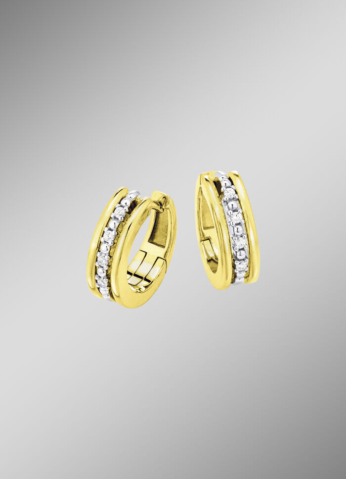 Prachtige oorringen met 8 diamanten 