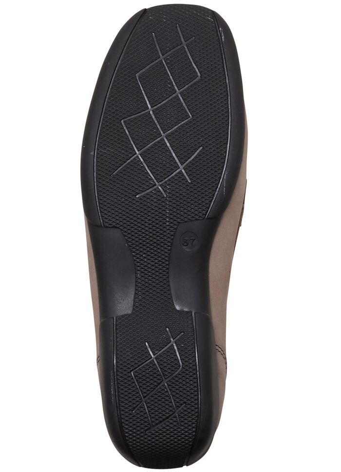 ELENA EDEN, comfortabele damespantoffels, breedte H, met uitneembaar voetbed TAUPE