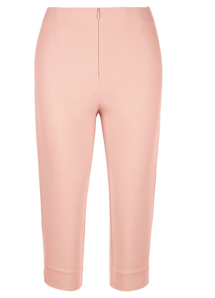 Capribroek met comfortabele elastische tailleband APRICOT