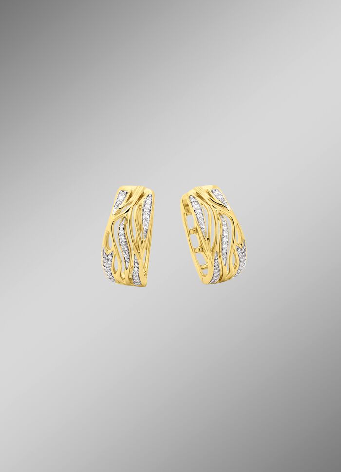 Gouden oorringen met diamanten 