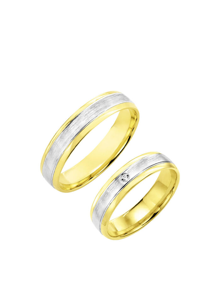 Klassieke trouwring in bicolor 