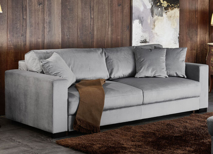 Slaapbank met comfortabele schuimvulling GRIJS
