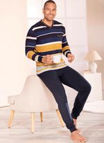 Pyjama met V-hals en omgeslagen randen 