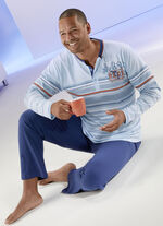 Pyjama met knoopsluiting en gestreept ontwerp 