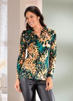 Poloshirt met decoratieve knopen op de V-hals 