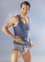 Set van vier onderhemden van fijne ribstof, effen 