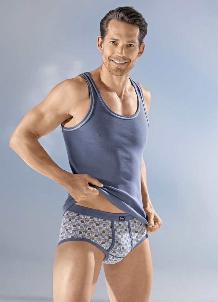 Set van vier onderhemden van fijne ribstof, effen 