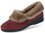 ELENA EDEN pantoffels met voering van echte schapenvacht BORDEAUX-TAUPE