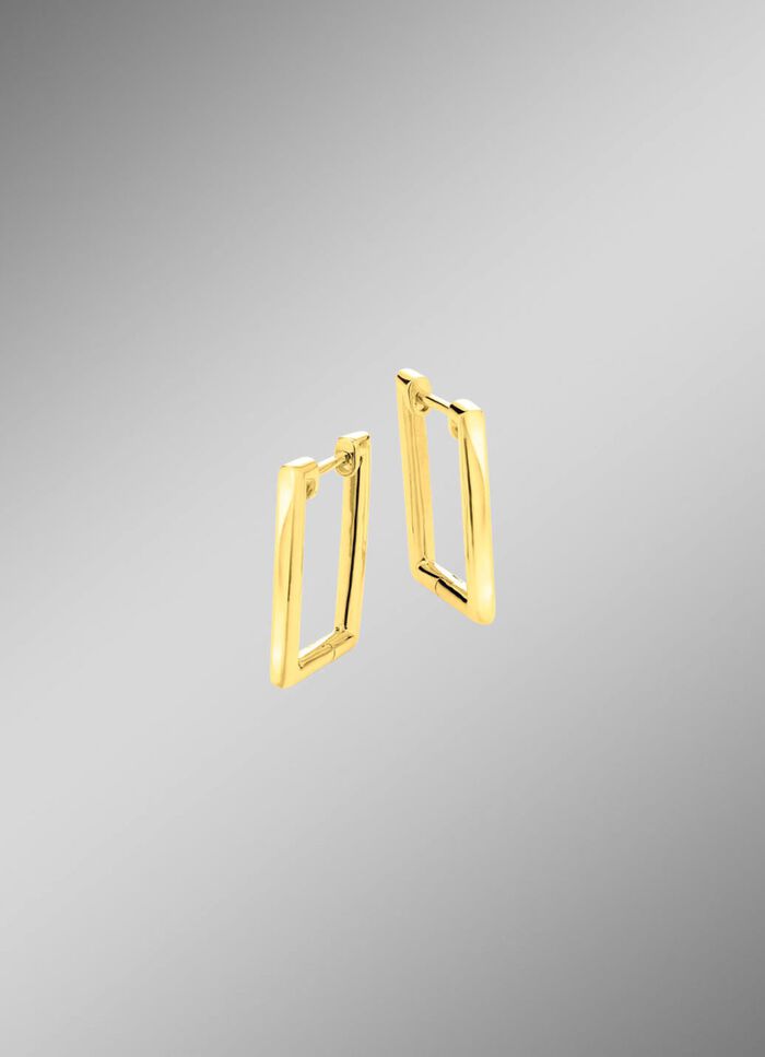 Moderne creolen in een vierkante vorm 