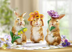 Konijntjes, set van 3, gemaakt van polyresin 