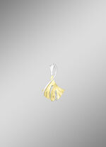 Ginkgo-bladhanger in tweekleurige uitvoering met synthetische zirkonia 