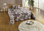 Comfortabele kwaliteit sprei en kussenslopen BRUIN-MEERKLEURIG