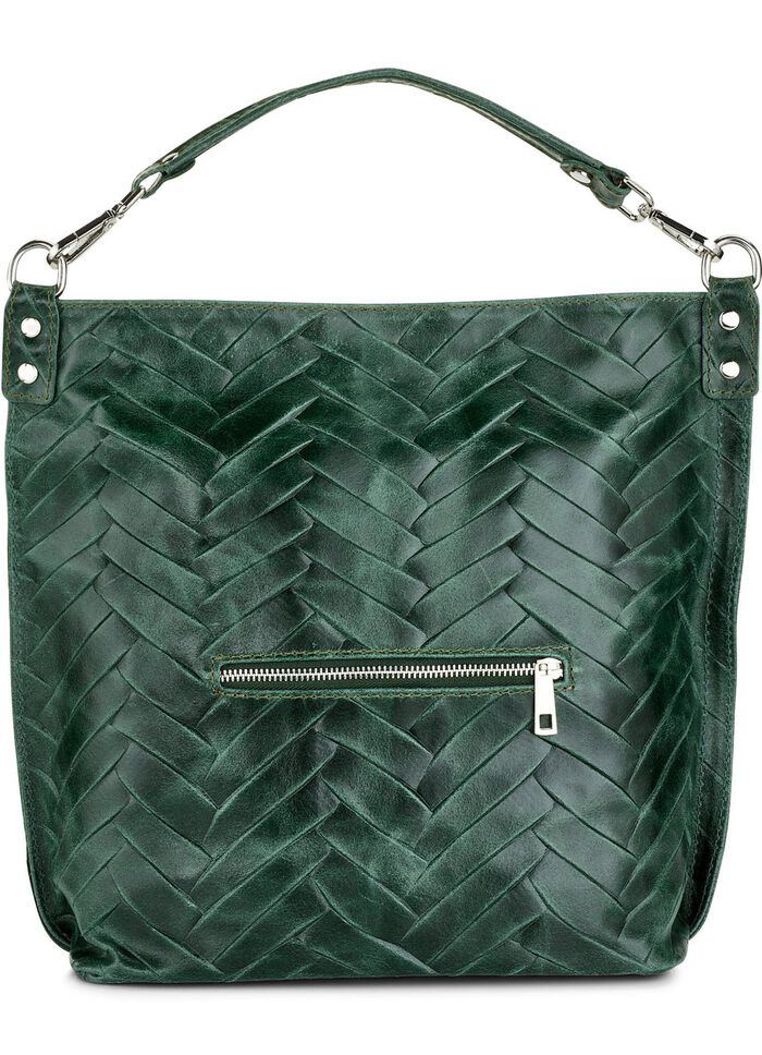 Laurina tas met decoratief slotje op het zijvak DENNENGROEN