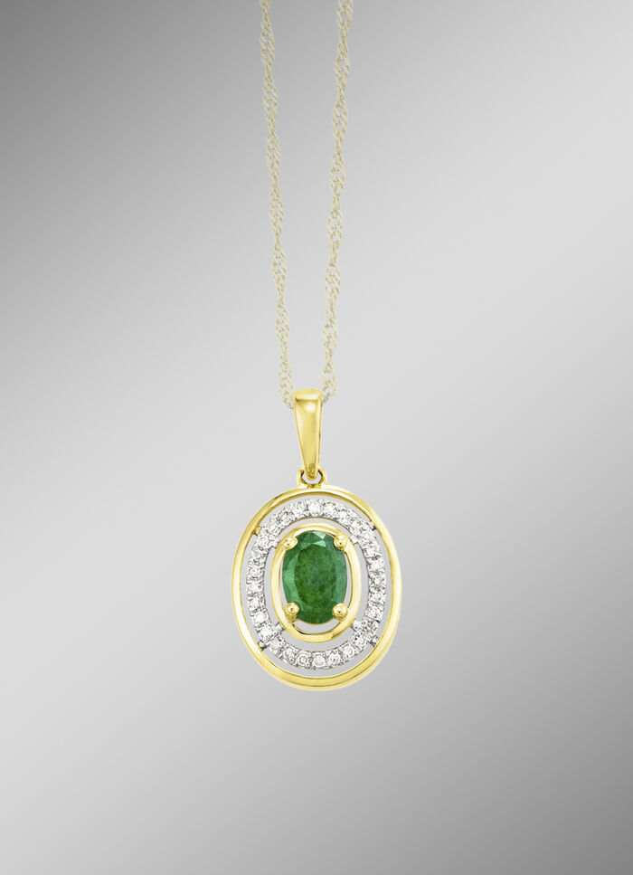 Hanger met smaragd en diamanten