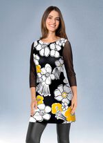 Lang shirt met modieuze platte halslijn 