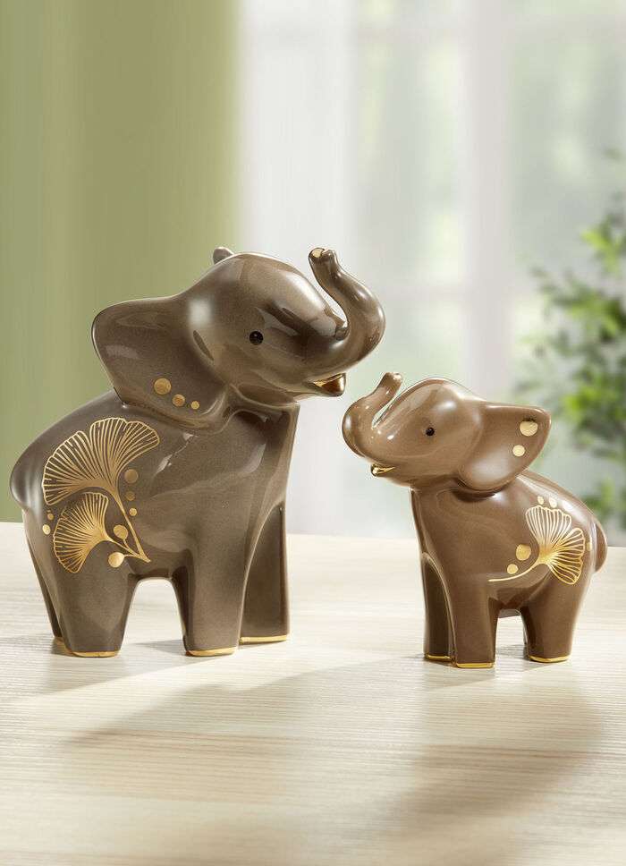 Goebel olifant met echt goudplating BRUIN