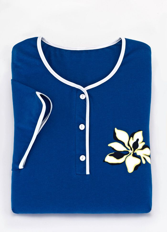 Twee-pack nachthemden tot op de kuit met knoopsluiting 