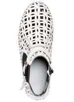 Gemini, zomerlaarzen voor dames, breedte G, met uitneembaar voetbed WIT-ZWART