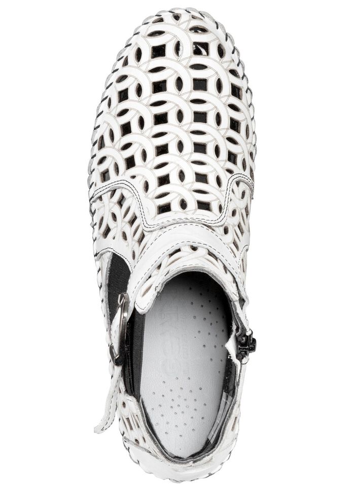 Gemini, zomerlaarzen voor dames, breedte G, met uitneembaar voetbed WIT-ZWART