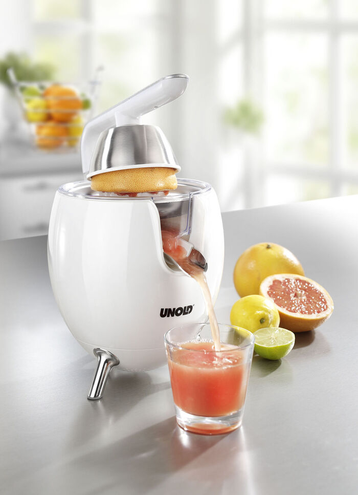 Citruspers met druppelstop en automatische start/stop WIT