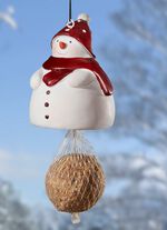 Vetbollenhouder "Sneeuwpop", groene sjaal 